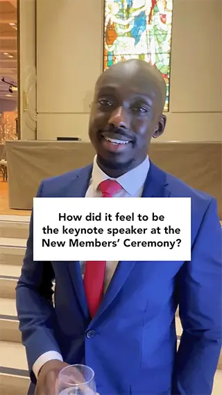 Screenshot from ICAEW student social media post featuring Eugene Amo-Dadzie