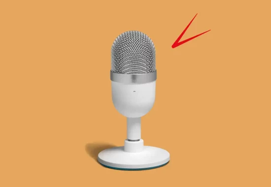 Image of a microphone on a coloured background